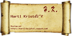Hartl Kristóf névjegykártya