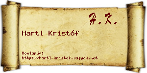 Hartl Kristóf névjegykártya